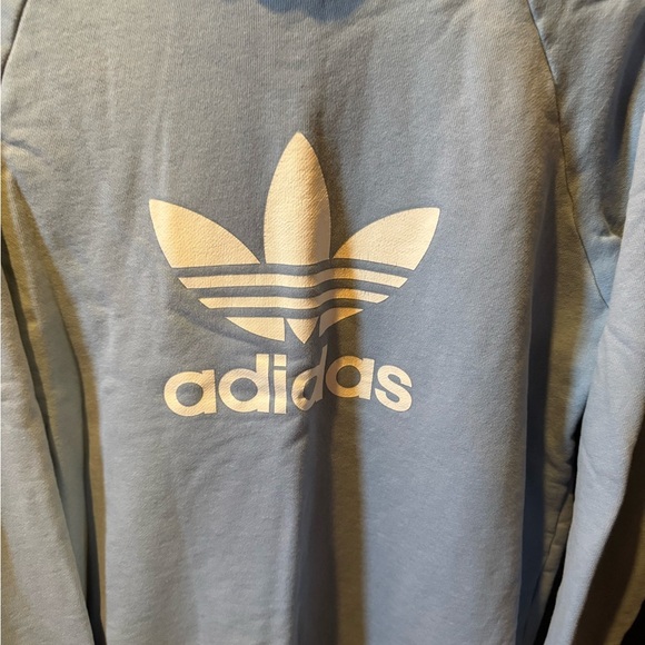 Adidas Light Blue Crewneck Sweater with Trefoil Logo - Picture 2 of 4